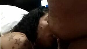 Interracial blowjob with a gorgeous American wife