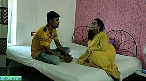 אישה הודית מקיימת סקס חם עם גבר צעיר ורוצה שהוא יפלוט בתוכה