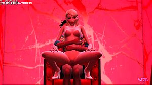 3D-animatie van een stripper erotische ontmoeting met een klant en haar partner