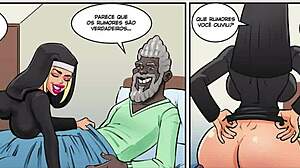 Kartun yang menampilkan pertemuan seksual terakhir seorang pria kulit hitam dewasa dengan seorang wanita pirang muda