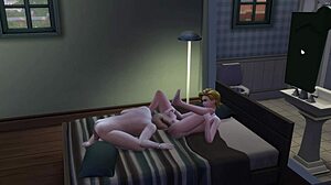 Gra porno w kreskówkę z dziewczyną w łazience