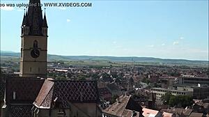 Sibiu, Ρουμάνα redlight district viewed from above